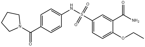 2-ethoxy-5-{[4-(1-pyrrolidinylcarbonyl)anilino]sulfonyl}benzamide 结构式