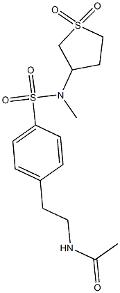 N-[2-(4-{[(1,1-dioxidotetrahydro-3-thienyl)(methyl)amino]sulfonyl}phenyl)ethyl]acetamide 结构式