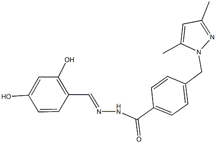 N'-(2,4-dihydroxybenzylidene)-4-[(3,5-dimethyl-1H-pyrazol-1-yl)methyl]benzohydrazide 结构式