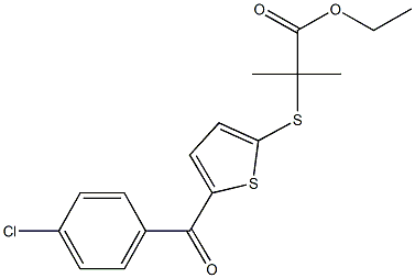 ethyl 2-{[5-(4-chlorobenzoyl)-2-thienyl]sulfanyl}-2-methylpropanoate 结构式