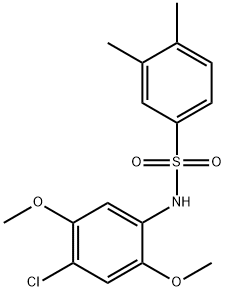 N-(4-chloro-2,5-dimethoxyphenyl)-3,4-dimethylbenzenesulfonamide 结构式