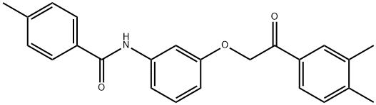 N-{3-[2-(3,4-dimethylphenyl)-2-oxoethoxy]phenyl}-4-methylbenzamide 结构式