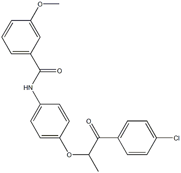 N-{4-[2-(4-chlorophenyl)-1-methyl-2-oxoethoxy]phenyl}-3-methoxybenzamide 结构式