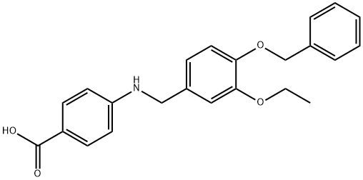 4-{[4-(benzyloxy)-3-ethoxybenzyl]amino}benzoicacid 结构式