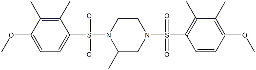 1,4-bis[(4-methoxy-2,3-dimethylphenyl)sulfonyl]-2-methylpiperazine 结构式