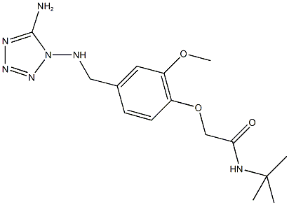 2-(4-{[(5-amino-1H-tetraazol-1-yl)amino]methyl}-2-methoxyphenoxy)-N-(tert-butyl)acetamide 结构式