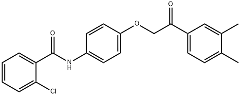 2-chloro-N-{4-[2-(3,4-dimethylphenyl)-2-oxoethoxy]phenyl}benzamide 结构式