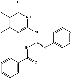 N''-benzoyl-N-(5,6-dimethyl-4-oxo-1,4-dihydro-2-pyrimidinyl)-N'-phenylguanidine 结构式