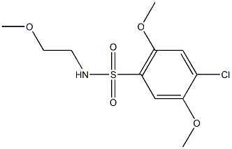 4-chloro-2,5-dimethoxy-N-(2-methoxyethyl)benzenesulfonamide 结构式