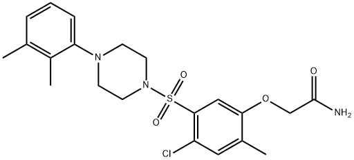 2-(4-chloro-5-{[4-(2,3-dimethylphenyl)-1-piperazinyl]sulfonyl}-2-methylphenoxy)acetamide 结构式