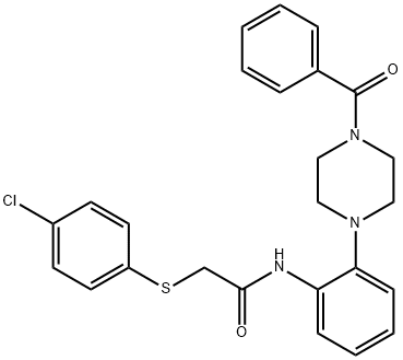 N-[2-(4-benzoyl-1-piperazinyl)phenyl]-2-[(4-chlorophenyl)sulfanyl]acetamide 结构式