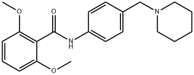 2,6-dimethoxy-N-[4-(1-piperidinylmethyl)phenyl]benzamide 结构式