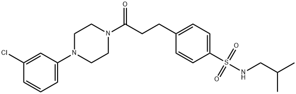 4-{3-[4-(3-chlorophenyl)-1-piperazinyl]-3-oxopropyl}-N-isobutylbenzenesulfonamide 结构式