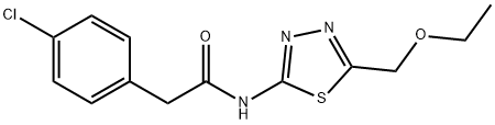 2-(4-chlorophenyl)-N-[5-(ethoxymethyl)-1,3,4-thiadiazol-2-yl]acetamide 结构式