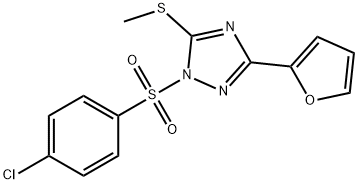 1-[(4-chlorophenyl)sulfonyl]-3-(2-furyl)-5-(methylsulfanyl)-1H-1,2,4-triazole 结构式