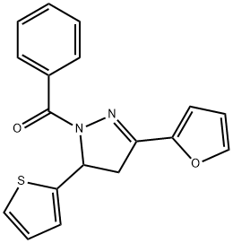 1-benzoyl-3-(2-furyl)-5-(2-thienyl)-4,5-dihydro-1H-pyrazole 结构式