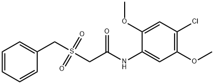 2-(benzylsulfonyl)-N-(4-chloro-2,5-dimethoxyphenyl)acetamide 结构式