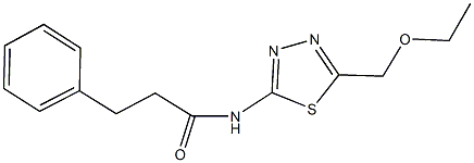 N-[5-(ethoxymethyl)-1,3,4-thiadiazol-2-yl]-3-phenylpropanamide 结构式