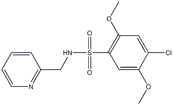 4-chloro-2,5-dimethoxy-N-(2-pyridinylmethyl)benzenesulfonamide 结构式