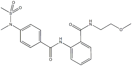 N-(2-methoxyethyl)-2-({4-[methyl(methylsulfonyl)amino]benzoyl}amino)benzamide 结构式