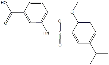 3-{[(5-isopropyl-2-methoxyphenyl)sulfonyl]amino}benzoic acid 结构式