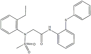 2-[2-ethyl(methylsulfonyl)anilino]-N-[2-(phenylsulfanyl)phenyl]acetamide 结构式