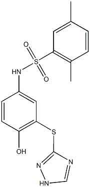 N-[4-hydroxy-3-(1H-1,2,4-triazol-3-ylsulfanyl)phenyl]-2,5-dimethylbenzenesulfonamide 结构式