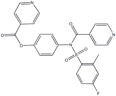 4-[[(4-fluoro-2-methylphenyl)sulfonyl](isonicotinoyl)amino]phenyl isonicotinate 结构式