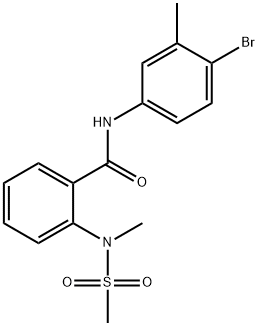 N-(4-bromo-3-methylphenyl)-2-[methyl(methylsulfonyl)amino]benzamide 结构式