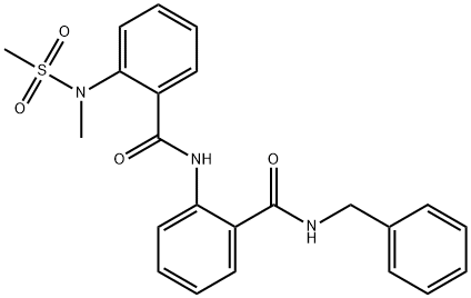 N-{2-[(benzylamino)carbonyl]phenyl}-2-[methyl(methylsulfonyl)amino]benzamide 结构式