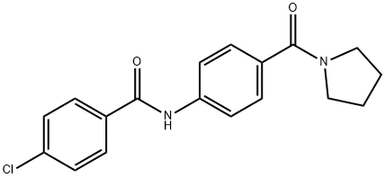 4-chloro-N-[4-(1-pyrrolidinylcarbonyl)phenyl]benzamide 结构式