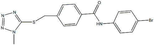 N-(4-bromophenyl)-4-{[(1-methyl-1H-tetraazol-5-yl)sulfanyl]methyl}benzamide 结构式