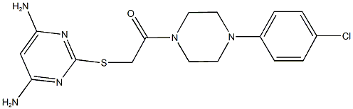 6-amino-2-({2-[4-(4-chlorophenyl)-1-piperazinyl]-2-oxoethyl}sulfanyl)-4-pyrimidinylamine 结构式