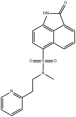 N-methyl-2-oxo-N-[2-(2-pyridinyl)ethyl]-1,2-dihydrobenzo[cd]indole-6-sulfonamide 结构式