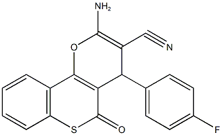 2-amino-4-(4-fluorophenyl)-5-oxo-4H,5H-thiochromeno[4,3-b]pyran-3-carbonitrile 结构式