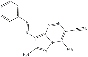 4,7-diamino-8-(phenyldiazenyl)pyrazolo[5,1-c][1,2,4]triazine-3-carbonitrile 结构式