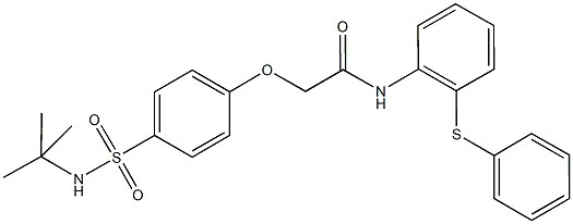 2-{4-[(tert-butylamino)sulfonyl]phenoxy}-N-[2-(phenylthio)phenyl]acetamide 结构式