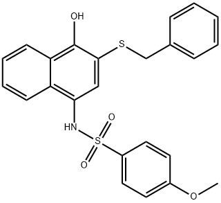 N-[3-(benzylsulfanyl)-4-hydroxy-1-naphthyl]-4-methoxybenzenesulfonamide 结构式