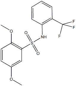 2,5-dimethoxy-N-[2-(trifluoromethyl)phenyl]benzenesulfonamide 结构式
