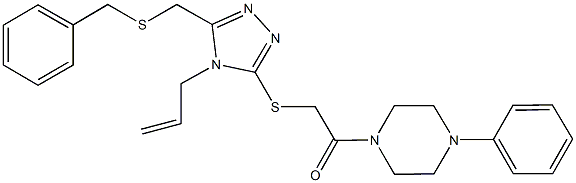 1-[({4-allyl-5-[(benzylsulfanyl)methyl]-4H-1,2,4-triazol-3-yl}sulfanyl)acetyl]-4-phenylpiperazine 结构式