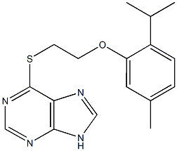 2-isopropyl-5-methylphenyl 2-(9H-purin-6-ylsulfanyl)ethyl ether 结构式