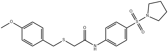 2-[(4-methoxybenzyl)sulfanyl]-N-[4-(1-pyrrolidinylsulfonyl)phenyl]acetamide 结构式