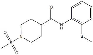 1-(methylsulfonyl)-N-[2-(methylthio)phenyl]-4-piperidinecarboxamide 结构式