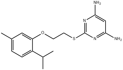 6-amino-2-{[2-(2-isopropyl-5-methylphenoxy)ethyl]sulfanyl}-4-pyrimidinylamine 结构式