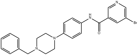 N-[4-(4-benzyl-1-piperazinyl)phenyl]-5-bromonicotinamide 结构式