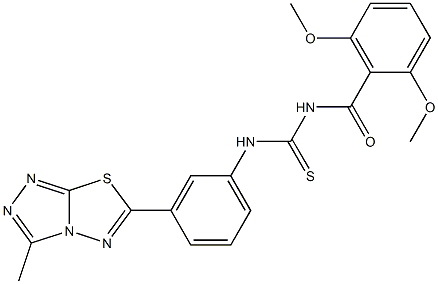 N-(2,6-dimethoxybenzoyl)-N'-[3-(3-methyl[1,2,4]triazolo[3,4-b][1,3,4]thiadiazol-6-yl)phenyl]thiourea 结构式
