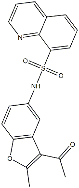 N-(3-acetyl-2-methyl-1-benzofuran-5-yl)-8-quinolinesulfonamide 结构式