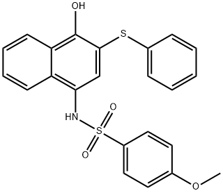 N-[4-hydroxy-3-(phenylsulfanyl)-1-naphthyl]-4-methoxybenzenesulfonamide 结构式