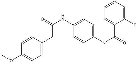 2-fluoro-N-(4-{[(4-methoxyphenyl)acetyl]amino}phenyl)benzamide 结构式