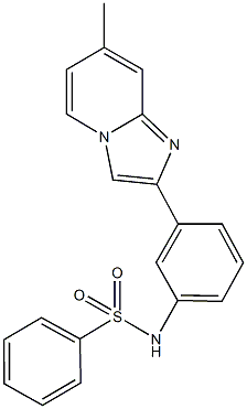 N-[3-(7-methylimidazo[1,2-a]pyridin-2-yl)phenyl]benzenesulfonamide 结构式